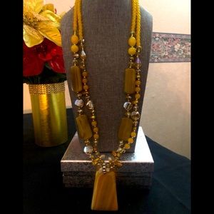 Yellow Agate Enhanced, Multi Gemstone Necklace